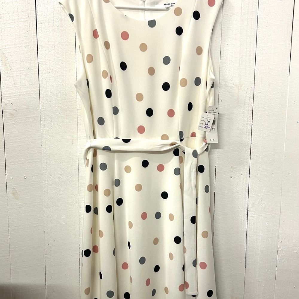 Studio One White Cream Sleeveless Sundress Midi